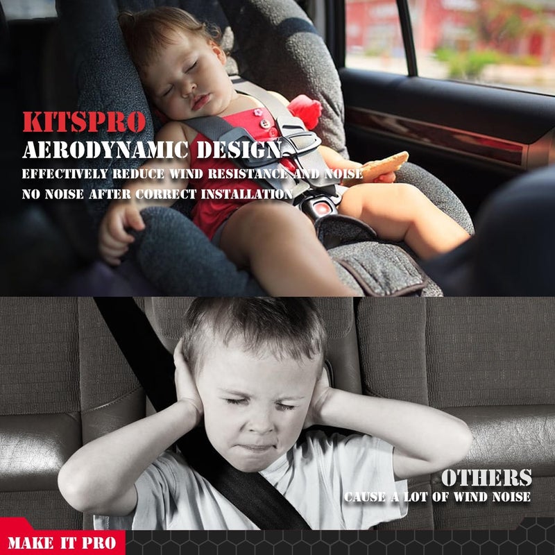 KitsPro أشرطة سقف قوية بسعة 260 رطل لسيارات شيفروليه إكوينوكس 2018-2024، جي إم سي تيرين 2018-2024 (تناسب فقط القضبان الجانبية المرتفعة من المصنع)، قضبان ألومنيوم ثقيلة الوزن باللون الأسود غير اللامع - Image 3